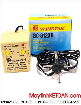 Adaptor SC-3123B _Bộ Chuyển Đổi Điện Winstar SC-3123B 110V/220VAC-DC 1,5v 3v 4,5v 6v 9v 12v 400mA
