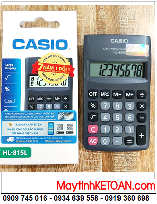 Casio HL-815L-BK, Máy tính tiền Casio HL-815L-BK loại 8 số Digits chính hãng| Bảo hành 2 năm| ĐẶT HÀNG 