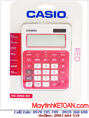 Casio MS-20NC-RD, Máy tính tiền Casio MS-20NC-RD loại 12 số Digits| CÒN HÀNG 