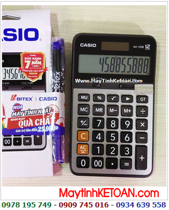 Casio AX-120B, Máy tính tiền Casio AX-120B (loại LCD 12số Digits), Bảo hành 07năm /CÒN HÀNG