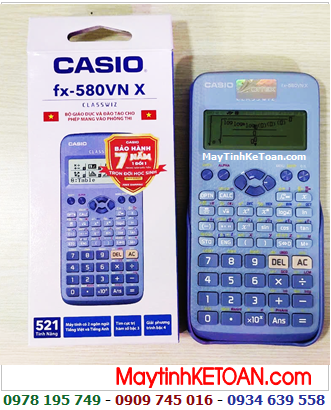 Casio FX-580VN X, Máy tính Học sinh mang vào Phòng thi Casio FX-580VN X chính hãng _Bảo hành 7 năm