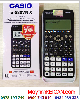 Casio FX-580VN X, Máy tính Học sinh mang vào Phòng thi Casio FX-580VN X chính hãng _Bảo hành 7 năm 