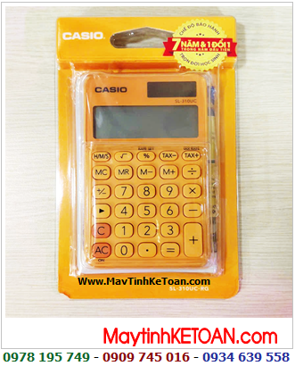 CASIO SL-310UC-RG, Máy tính tiền CASIO SL-310UC-RG (10số Digits, vỏ Cam), Bảo hành 7 năm /CÒN HÀNG