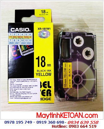 TAPE IN NHÃN CASIO XR-18YW1