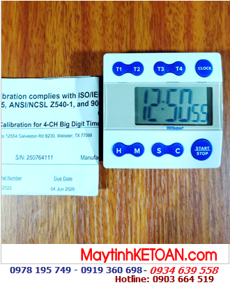 Traceable 5004 _Đồng hồ đếm lùi đếm tiến 04 kênh 5004 Traceable® Four-Channel Alarm Timer _Đã được hiệu chuẩn tại Mỹ