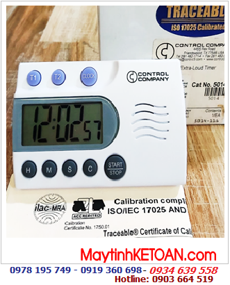 Traceable 5014 _Đồng hồ đếm lùi đếm tiến 02 kênh 5014 Extra-Extra-Loud Traceable® Timer _Đã được hiệu chuẩn tại Mỹ (USA)